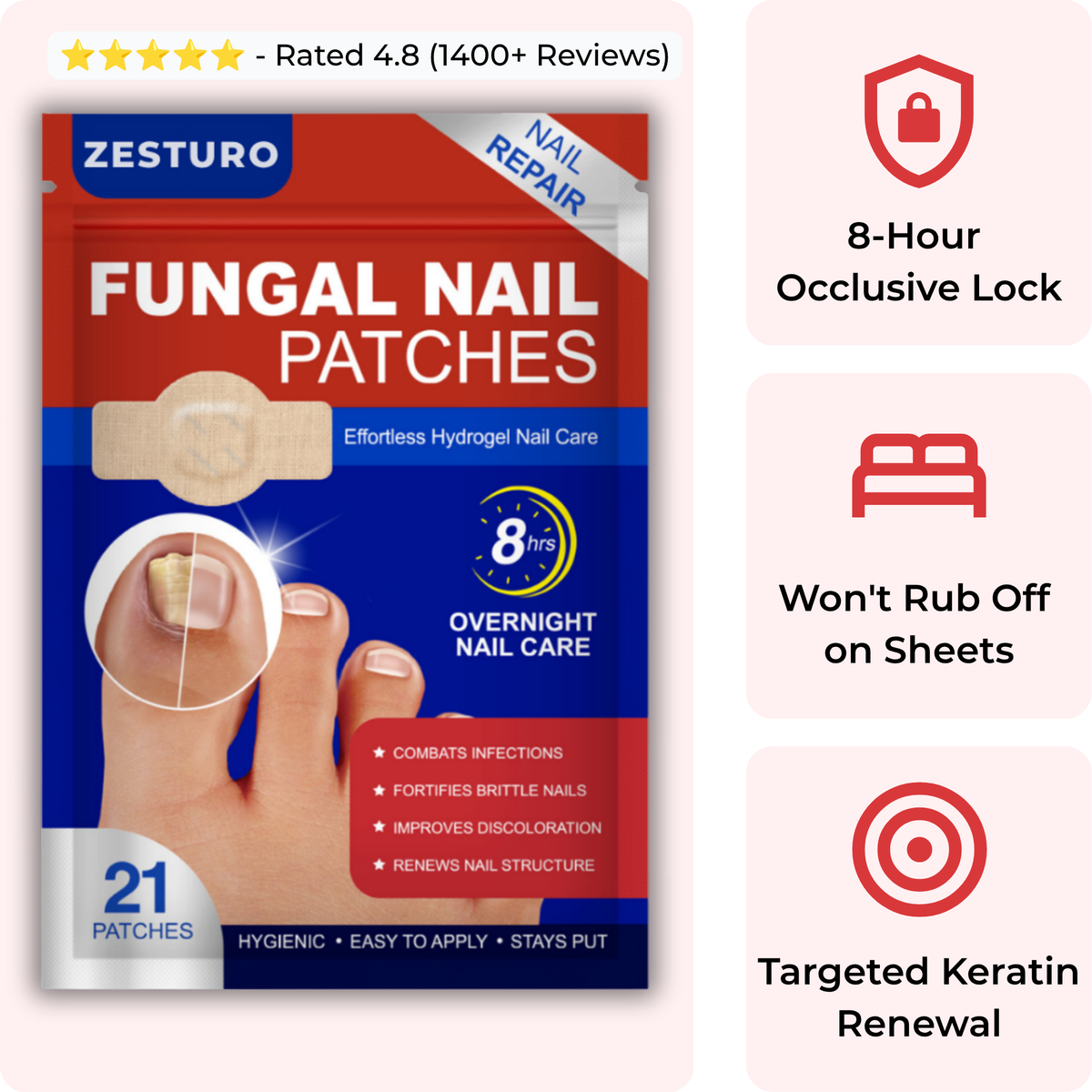 Zesturo™ Overnight Fungal Nail Renewal Patches